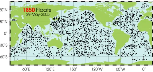 Fig.  5.  Recent  status  of  the  ARGO  array  as  of  29  May  2005.  From  UCSD  (2005).