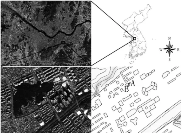 Figure  1.  Study  site  (source：Google  Earth)  A：SMG;  B：SMR.