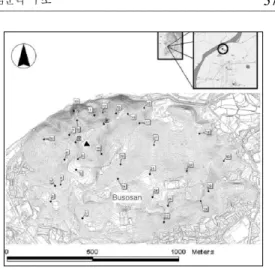Figure 1. Sample plots in Mt. Busosan.