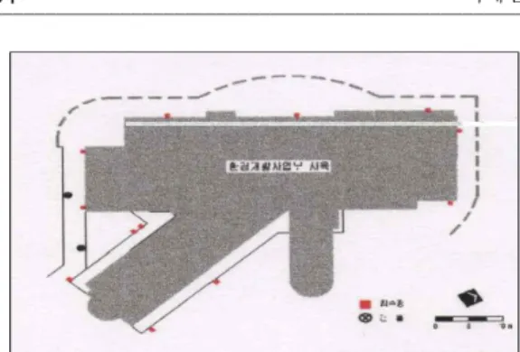 Figure 4. Experimental Catchment. Figure 4. Survey map of experimental site and location of gages