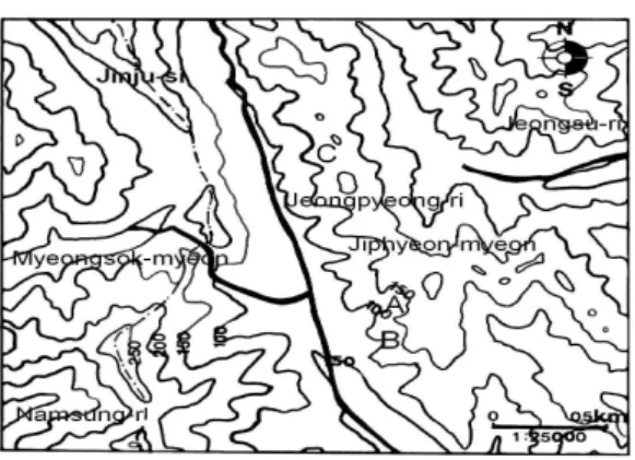 Figure 1. The location map of survey areas.