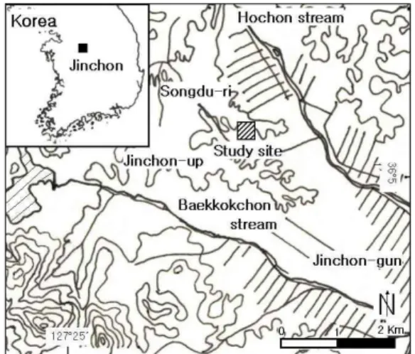 Fig. 1. A map showing the study site in which artificial floating islands were constructed.