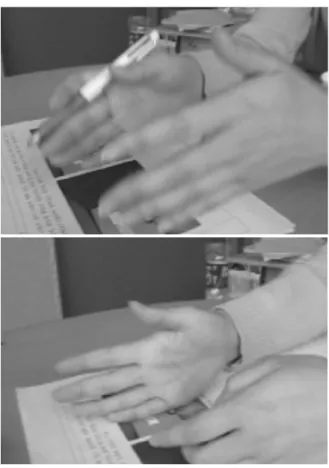 Figure 8. A picture of depictive gesture observed in a  case of participant F(task1)