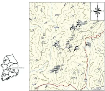 Figure 2. Sample plots of the Deogsan Provincial Park.