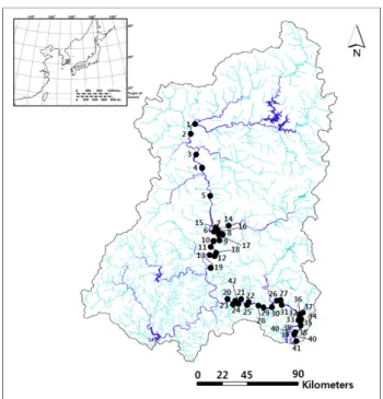 Figure 1. Map showing the study area located at Nakdong River basin.