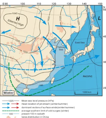 Figure 6. Annual wind direction of Korean peninsula (winter). 
