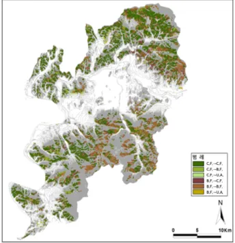 Fig  1.  Change  of  Forest  Type  from  1990  to  2007 