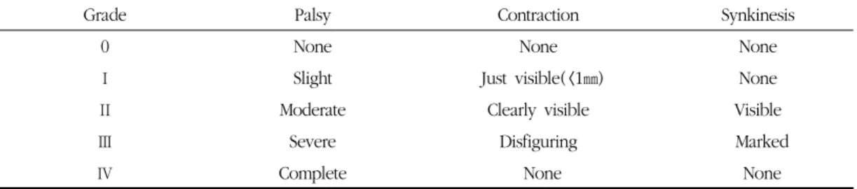 Table 2. The Scale of Peitersen 21)