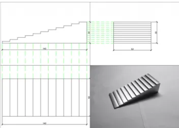 Fig. 1. Aluminum Step Wedge model(140 mm × 62 mm × 35 mm)
