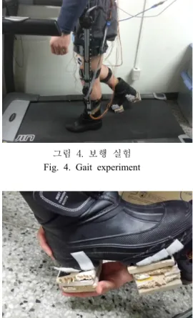 그림 4. 보행 실험 Fig.  4.  Gait  experiment