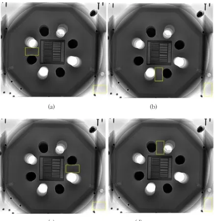 Fig.  2  Analyze  the  low  contrast  resolution’s  SNR  and  CNR  of  (a)  25,  (b)  50,  (c)  100,  (d)  200  mg/cc 