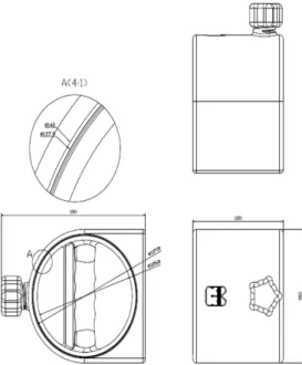 Figure 2 Drawing of 3D model of auxiliary device