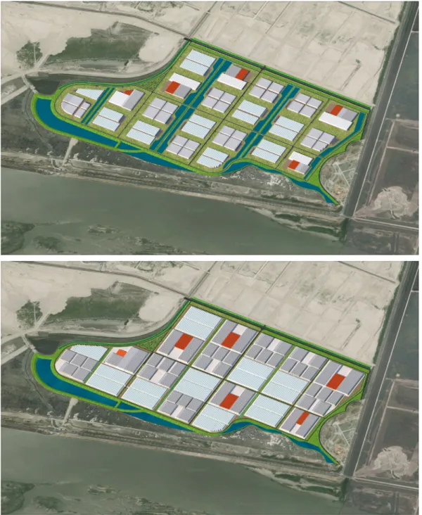 Fig. 3. The master plan of eco-friendly horticultural complex (Up : Before, Down : After)