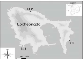 Figure 1. A map showing the sampling sites in Eocheongdo,  western coast of Korea