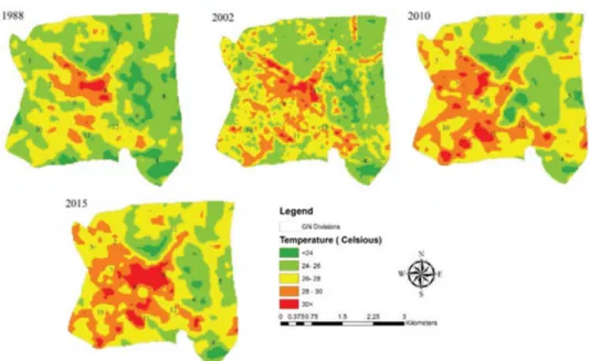 Fig. 4. Climate patterns of Kurunegala (2009 to 2019): a) Temperature trends and b) rainfall patterns 
