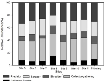 Figure 4. Composition of functional feeding groups of  benthic macro invertebrates in main stream  of Wangpi-cheon