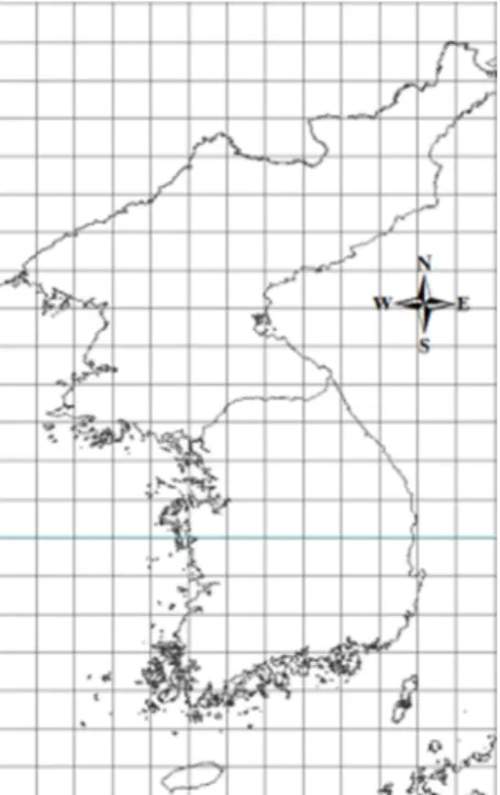 Fig. 3. Grid Size of Soil Moisture Simulation and Satellite Soil  Moisture