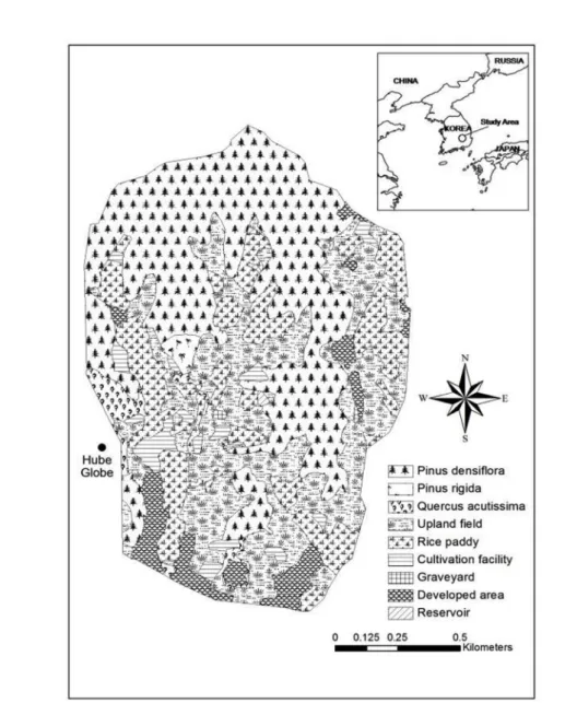 Fig. 1. A map showing the land use pattern of the study area.