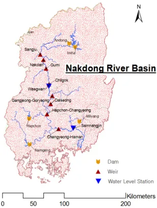 Fig.  1.  Index  map  of  the  Nakdong  basin  and  river 