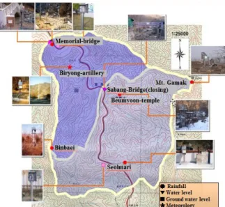 Fig. 1. Map of Seolmacheon experimental catchment
