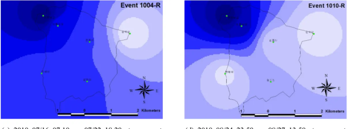 Fig. 4. Relation of total rainfall and soil erosion