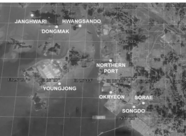 Fig. 1. Map of sampling sites in the tidal flat sediment  in Incheon coastal area. 