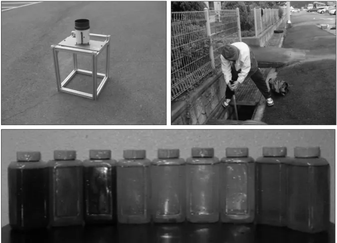 Fig. 3. Monitoring activity and samples illustrating a first flush