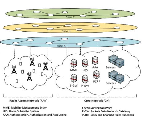 FIGURE 2. LTE physical resources with network slices.