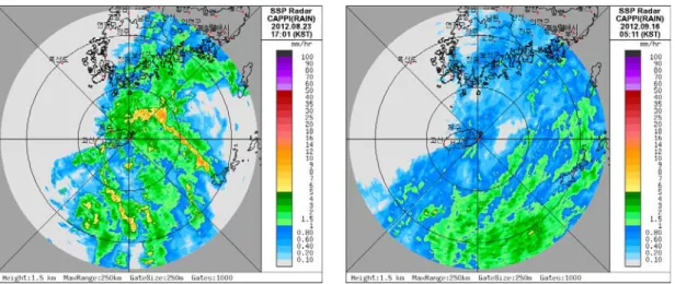 Fig. 2. Event rainfall analysis of raw forecasting data based on CAPPI radar image processing.