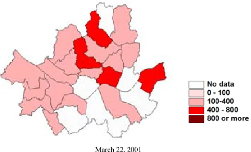 Fig. 6. Distribution of daily average PM 10  concentration in case of type 2.