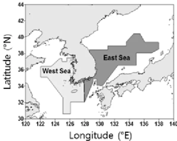 Fig. 1. Study area of the Korean waters.  