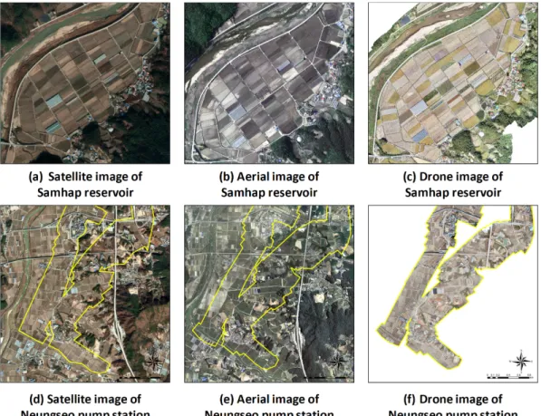Fig. 2 Establishment image data for recalculation of irrigated area and canal