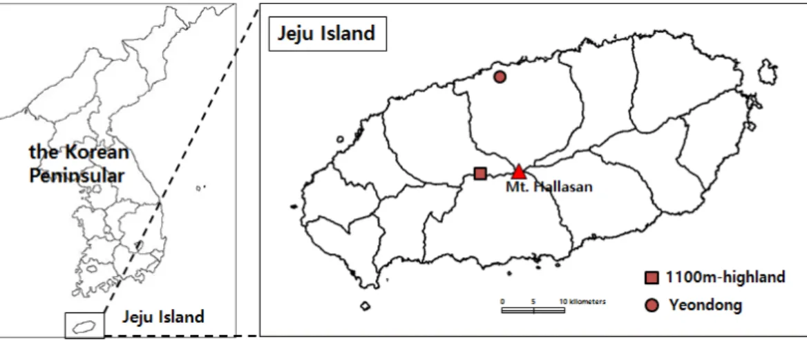 Fig. 1. Sampling site and reference site in this study.써 입자상 물질에 관한 유용한 해석을 할 수 있다. 입자상물질의 크기분포와 화학적 조성은 환경에 대한 입자상물질의 역할을 정량화하는데도 중요하다