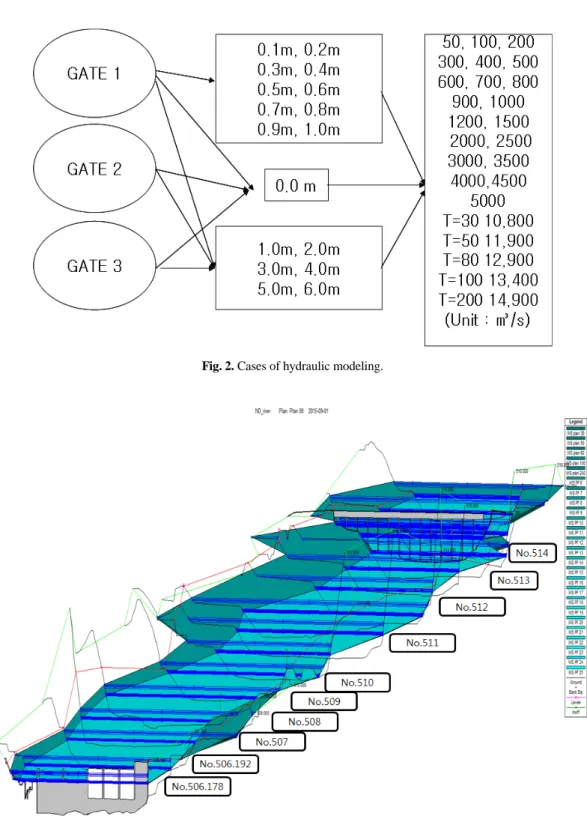 Fig. 2. Cases of hydraulic modeling. 