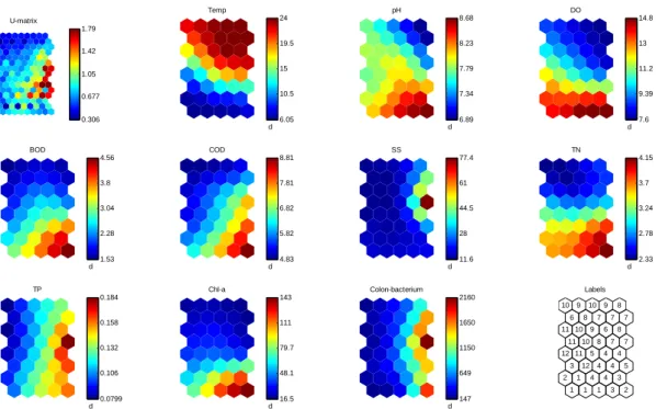 Fig. 3. Results of monthly pattern analysis at the Mulgeum point using SOM.