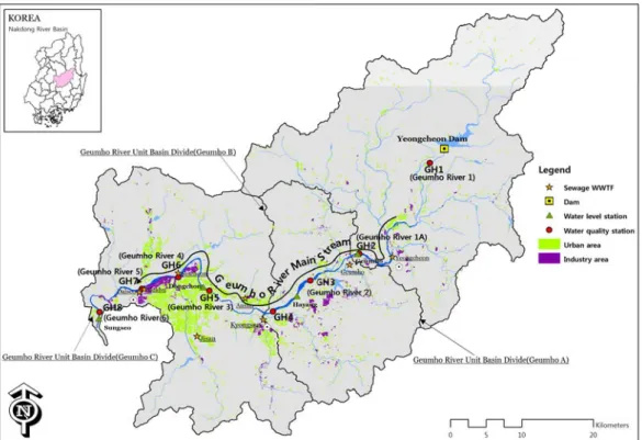 Fig. 1. Study area and station in the Geumho river.