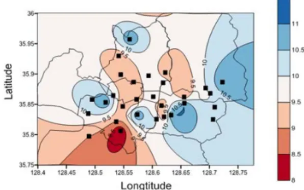Fig. 6. Time distribution of the appearance of daily maximum  air temperature in clear Days of August 2013