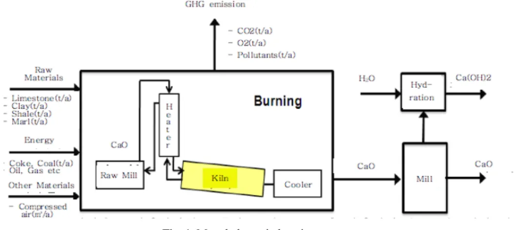 Fig. 1. Mass balance in burning system.