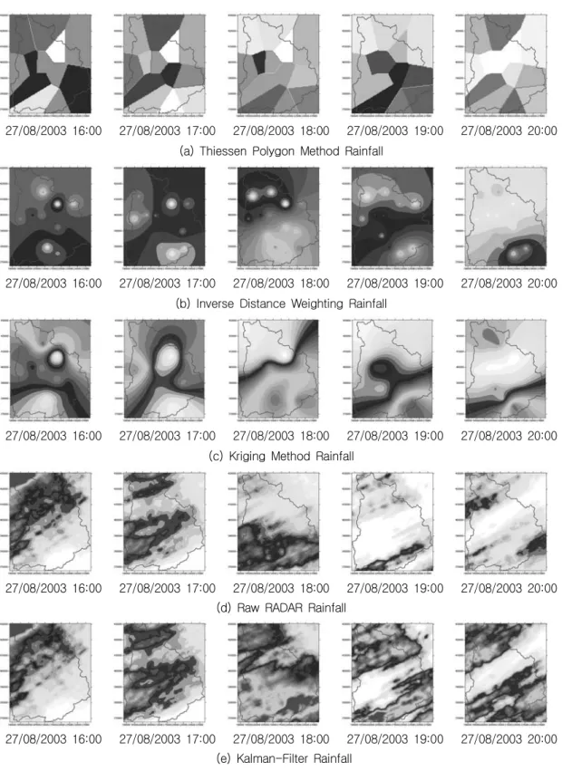 Figure  4.  Comparison  of  spatial-temporal  Distributions  of  Areal  Rainfalls 