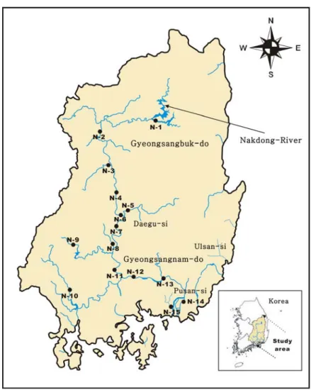 Fig. 1. Map showing sampling site of Nakdong-River. 
