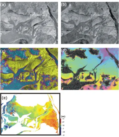Figure 3. (a) ERS-1 master image acquired at Dec. 21, 1995, (b) ERS-1 slave image acquiredFigure 3