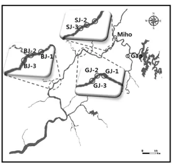 Fig. 1. Location map showing  sampling sites.  