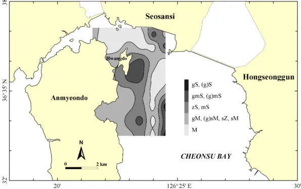 Fig. 5. Distribution of surface sediment facies in October 2003.