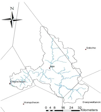 Fig. 1 Study area – Soyangriver dam watershed