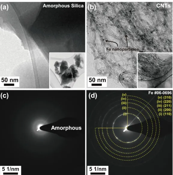 Figure 3. TEM images of the (a) P-QWF; (b) C-QWF and selected area electron diffraction (SAED)