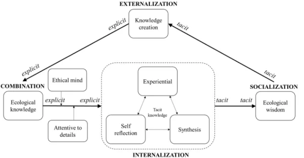 Figure 3. The updated version of knowledge-to-wisdom transformation cycle analogous to the SECI  model (modified from Yang et al., 2019 [22])