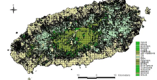 Table 1. Classification of species for conifers and broad leaved trees in Jeju area used in this study