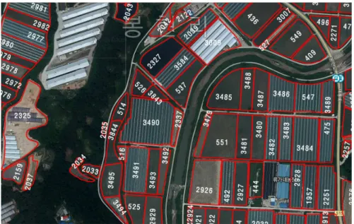 Fig. 2 Digitization of crop land images into GIS file format