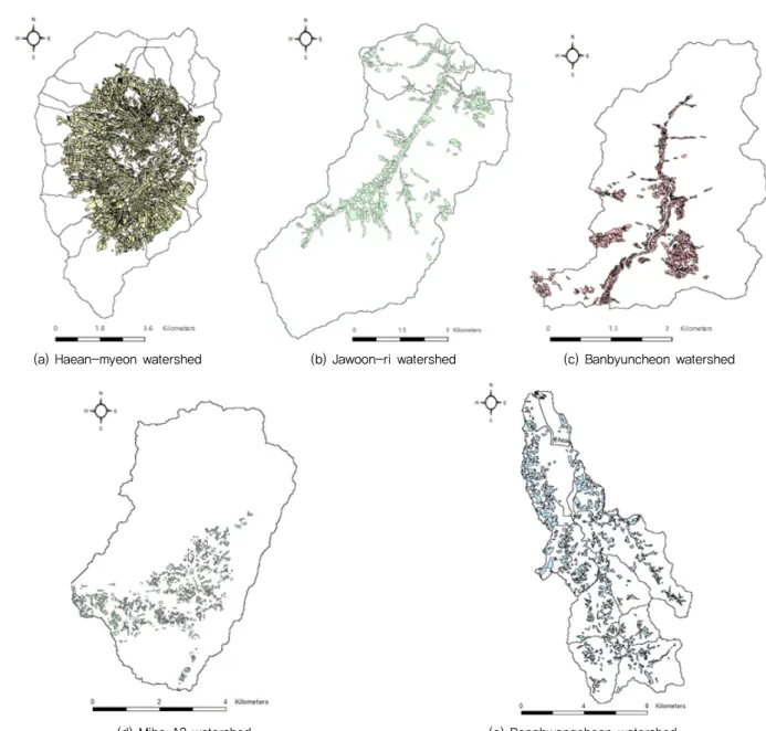 Fig. 3 Digitized crop land in watersheds