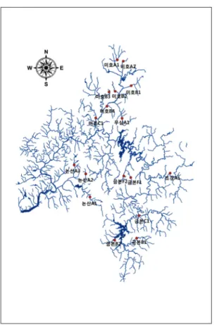 Fig. 1. Geum river catchment basin map.
